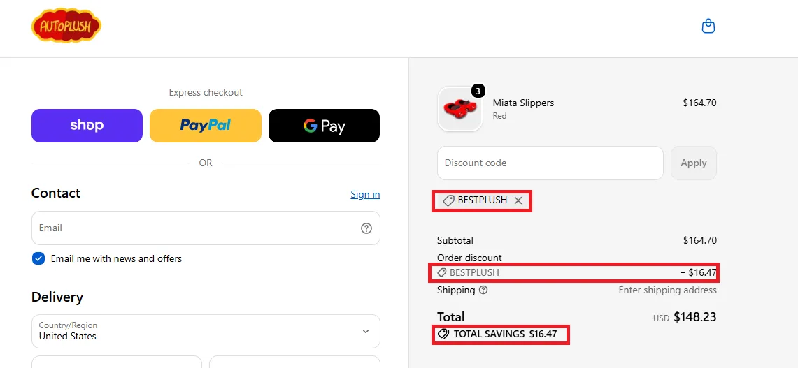Autoplush 10% off discount code
